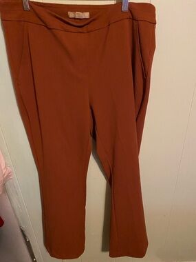 Women's Burnt Orange Boot-Cut Ponte Pants